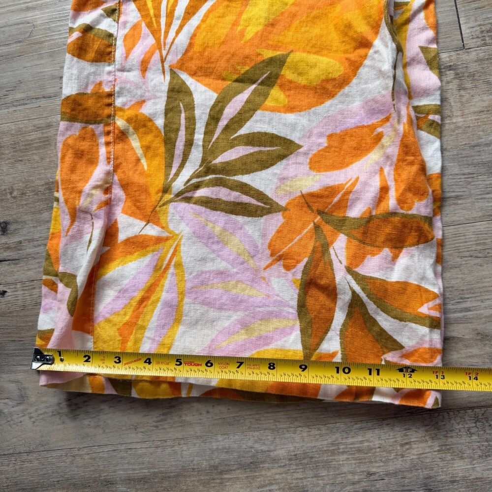 C&C California Pant Wide Leg 100% Linen Tropical Print Small Summer Flowy Boho - Picture 10 of 11
